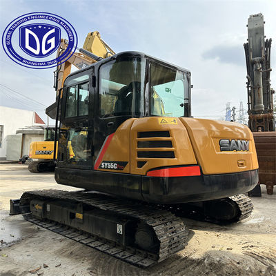 5.5 টন মিনি ব্যবহৃত SANY Excavator SANY 55C প্রো ব্যাকহো হাইড্রোলিক ক্রলার এক্সক্যাভেটর