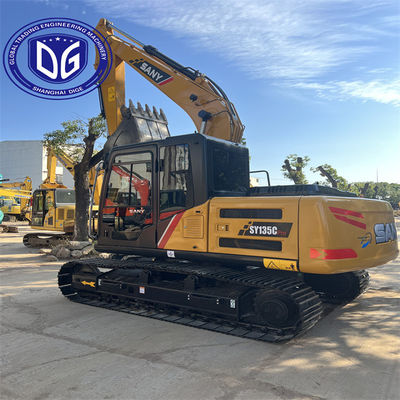 SY135C 13.5 টন ব্যবহৃত SANY Excavator হাইড্রোলিক ব্যাকহো ক্রলার Excavator