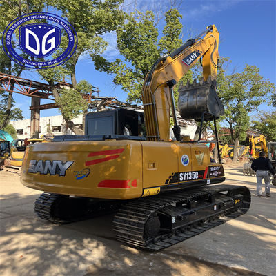 SY135C 13.5 টন ব্যবহৃত SANY Excavator হাইড্রোলিক ব্যাকহো ক্রলার Excavator