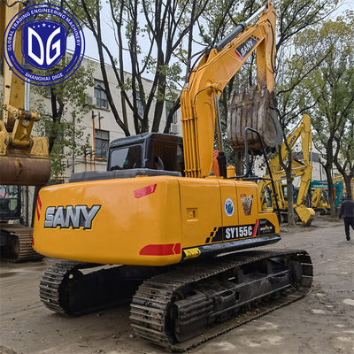 ব্যবহৃত SY155C SANY Digger Sany হাইড্রোলিক এক্সক্যাভারেটর 15.5 টন