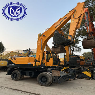 হুন্ডাই ২১ টন এক্সক্যাভেটর ব্যবহৃত 210W-9 হাইড্রোলিক হুইল এক্সক্যাভেটর