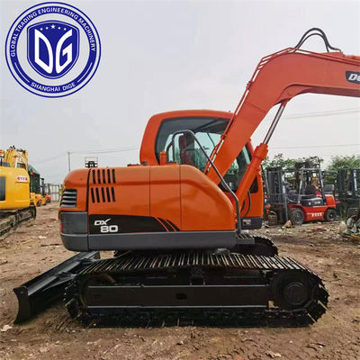 হাইড্রোলিক ক্রলার ব্যবহৃত Doosan Excavator DX80 8 টন