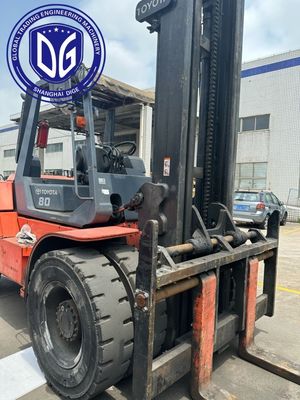 8t 8FDA80 টয়োটা ব্যবহৃত ফোর্কলিফ্ট শক্তিশালী ব্যবহৃত ফোর্কলিফ্ট হাইড্রোলিক মেশিন