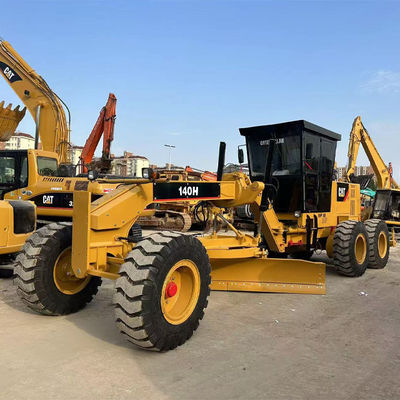 হাইড্রোলিক ড্রাইভিং ফর্ম Caterpillar Grader 140h 14677kg মেশিন ওজন এবং সঠিক রাস্তা গ্রেডিং জন্য